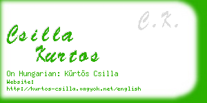 csilla kurtos business card