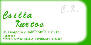 csilla kurtos business card